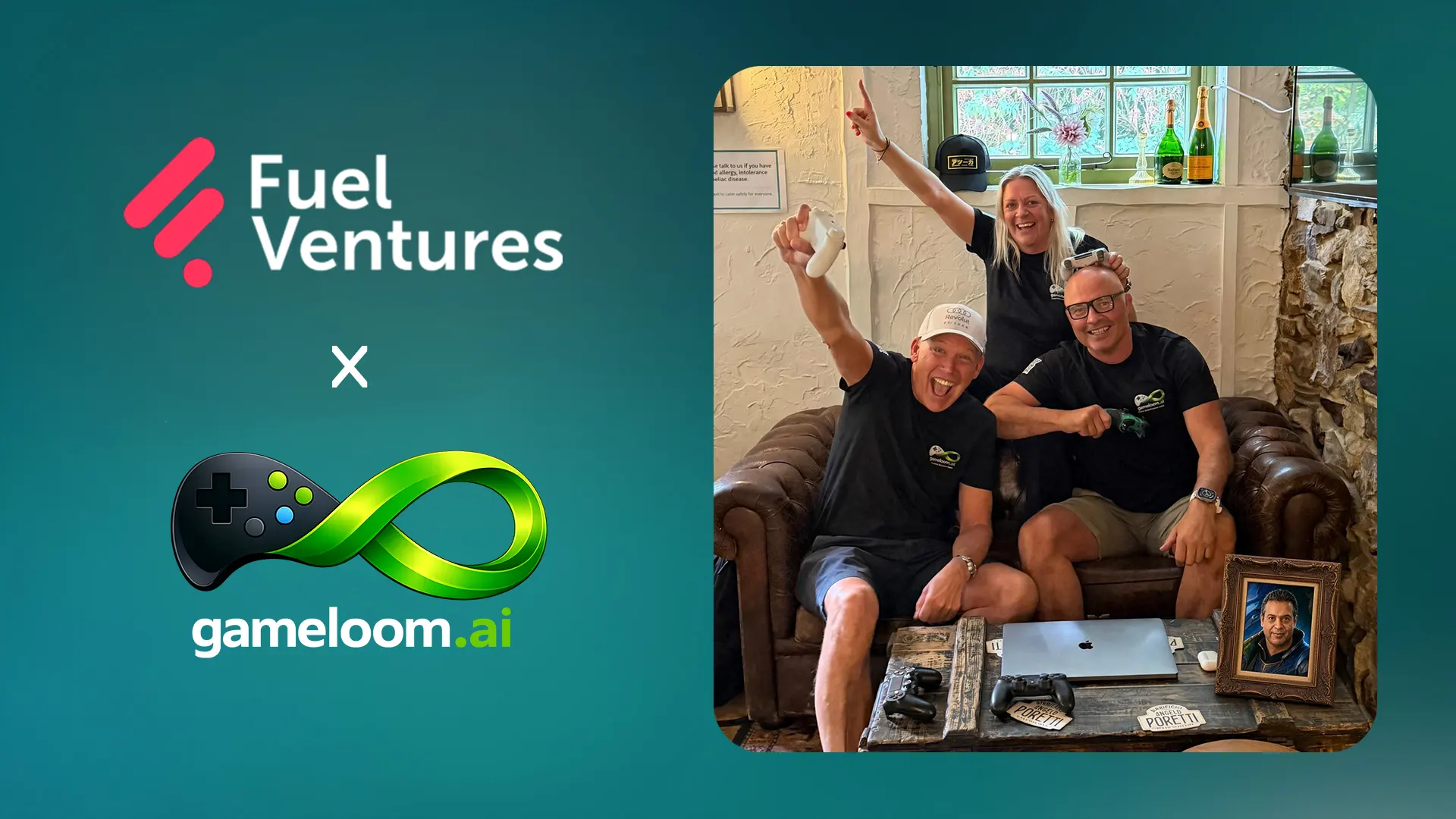 The original Gameloom and Fuel Ventures investment announcement artwork.